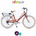 NEOMOUV ARTÉMIS 15.4Ah, couleur orange tangerine et cadre de 44cm avec système d'assistance-Vélo électrique pour Femmes