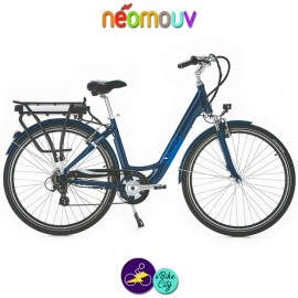NEOMOUV CARLINA 26" 15.4Ah, couleur bleu classique et cadre de 46cm avec système d'assistance-Vélo électrique pour Femmes