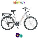 NEOMOUV CARLINA 28" 15.4Ah, couleur blanc et cadre de 46cm avec système d'assistance-Vélo électrique pour Femmes