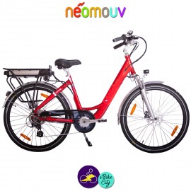 NEOMOUV CARLINA N7 26" 15.4Ah, couleur cerise et cadre de 46cm avec système d'assistance-Vélo électrique pour Femmes