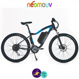 NEOMOUV CRONOS 10.4Ah, couleur anthracite et bleu avec cadre de 44cm avec système d'assistance-Vélo électrique pour Hommes