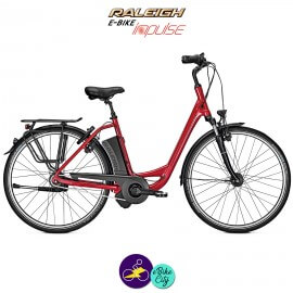 Raleigh DOVER 8 HS 14.5Ah rouge 28", hauteur du cadre 46cm avec système d'assistance IMPULSE 2.0-Vélo électrique pour Femmes