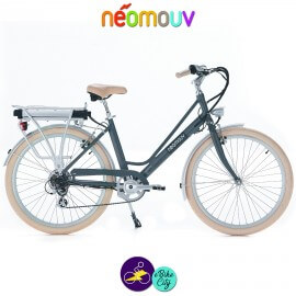 NEOMOUV ARTÉMIS 15.4Ah, couleur gris brun et cadre de 44cm avec système d'assistance-Vélo électrique pour Femmes
