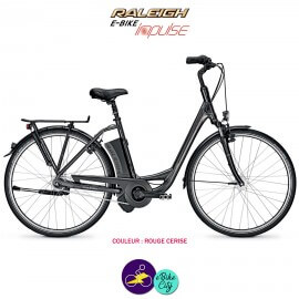 Raleigh DOVER 7 11Ah, cadre 55cm couleur rouge cerise avec système d'assistance IMPULSE 2.0-Vélo électrique pour Femmes