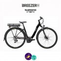 BREEZER-GREENWAY+ LS 11.1Ah, cadre de 43cm en satin noir avec assistance Shimano Steps-Vélo électrique pour Femmes