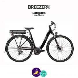 BREEZER-GREENWAY IG+ LS-DI2 11.1Ah, cadre de 43cm en satin noir avec assistance Shimano Steps-Vélo électrique pour Femmes