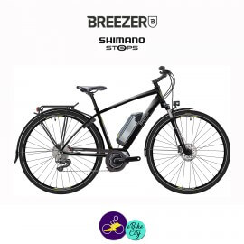 BREEZER-GREENWAY+ 11.1Ah, cadre de 58cm en satin noir avec assistance Shimano Steps-Vélo électrique pour Hommes
