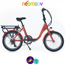 NEOMOUV PLIMOA N3 15.4Ah, tangerine et cadre de 40cm avec système d'assistance-Vélo électrique pliant Mixte